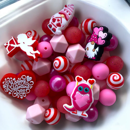 CK - 251 -  15mm "Valentines" 55 Count  Silicone Bead Pack