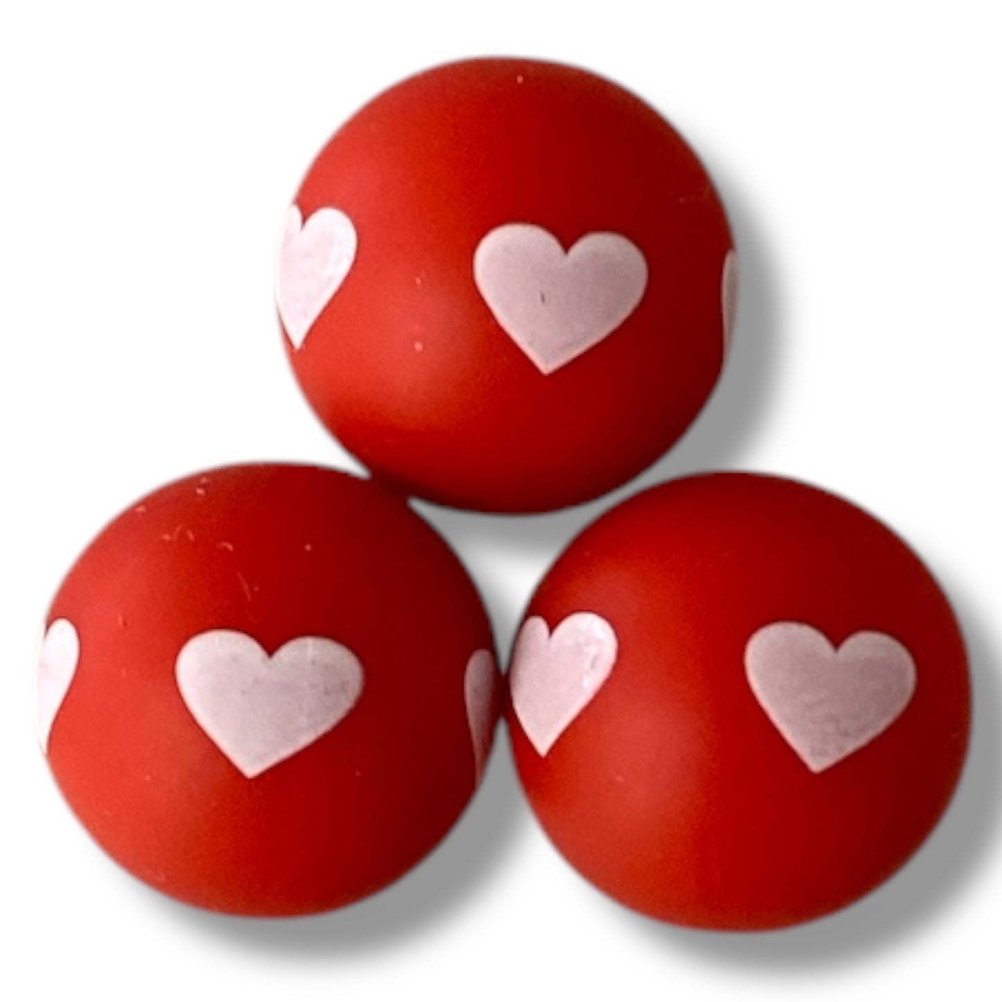 #735 - 15mm "Red Heart" Silicone Beads