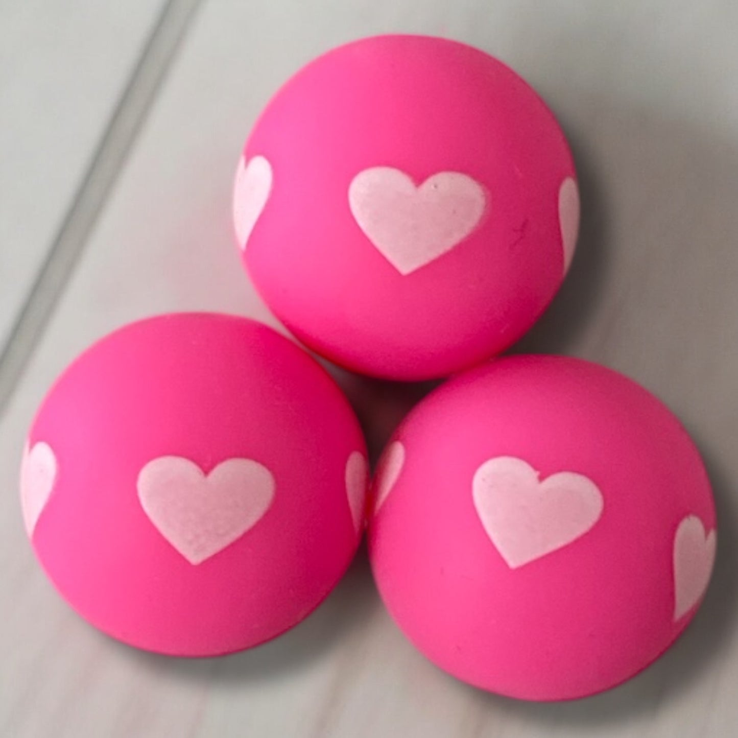 #721 - 15mm "Pink Heart" Silicone Beads