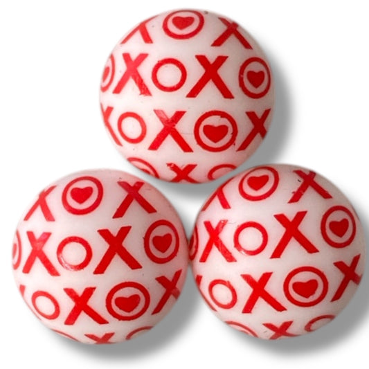 #703 - 15mm "XOXO" Silicone Beads