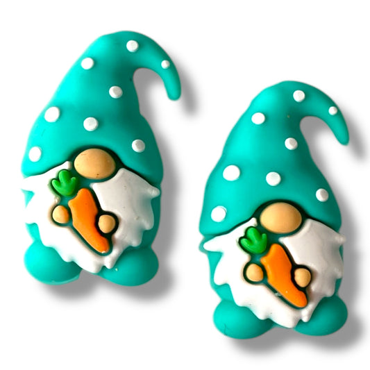 X119- "Aqua Easter 3D Gnome" Silicone Focal Bead (1 Count)