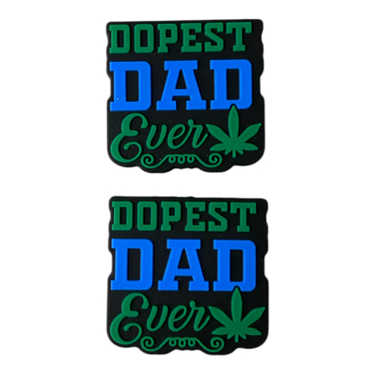 e652 - "Dopest Dad" Silicone Focal Bead (1 Count)