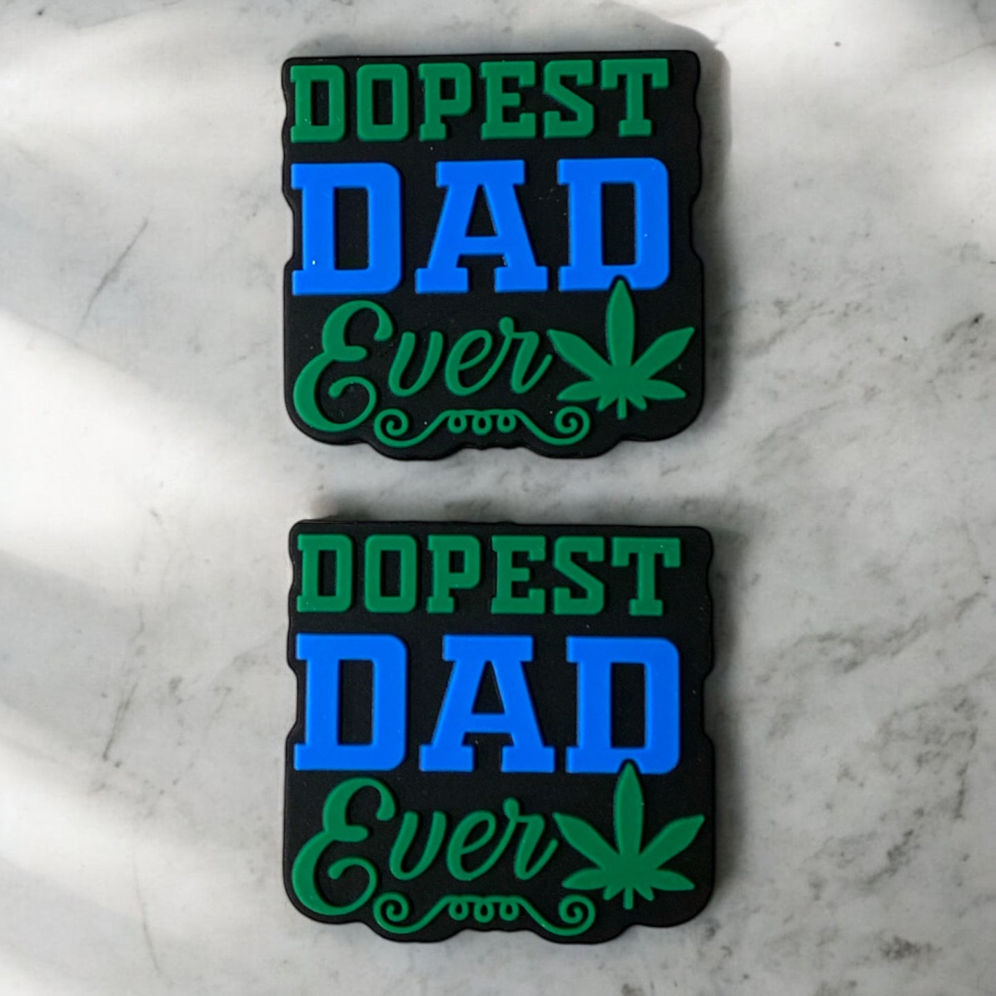 e652 - "Dopest Dad" Silicone Focal Bead (1 Count)