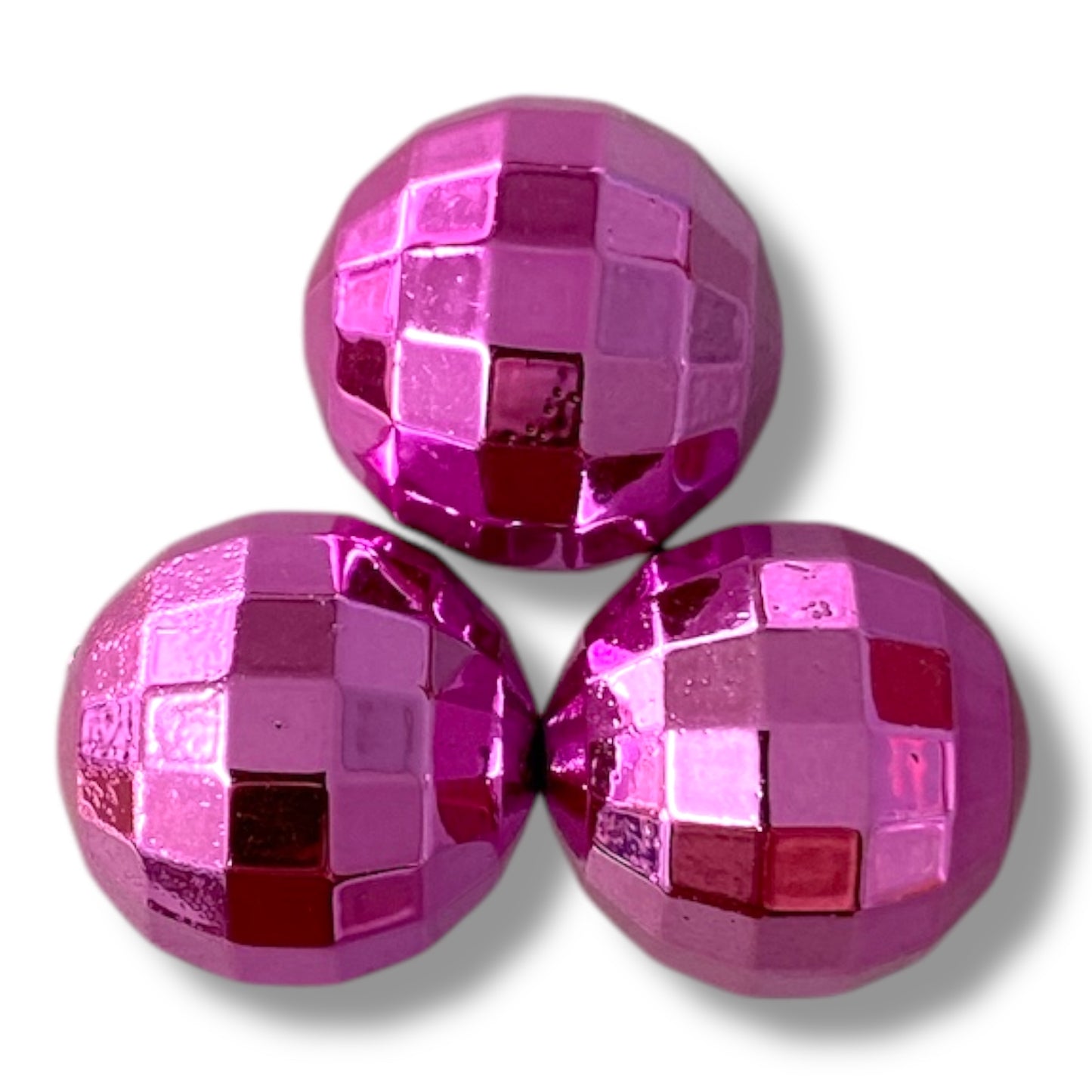 W549- 20mm "Dark Pink UV Disco Ball" Acrylic Bead (1 Count)