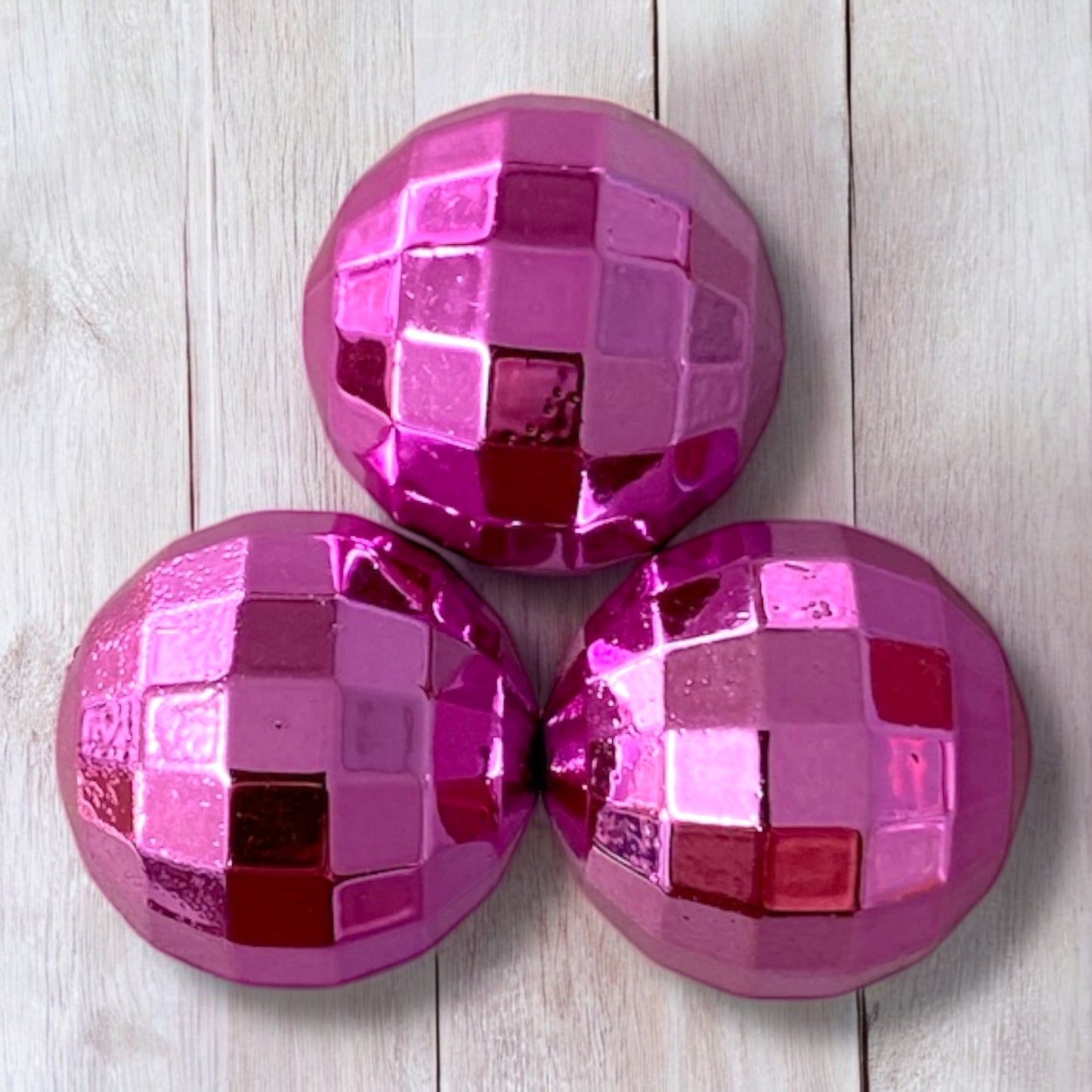 W549- 20mm "Dark Pink UV Disco Ball" Acrylic Bead (1 Count)