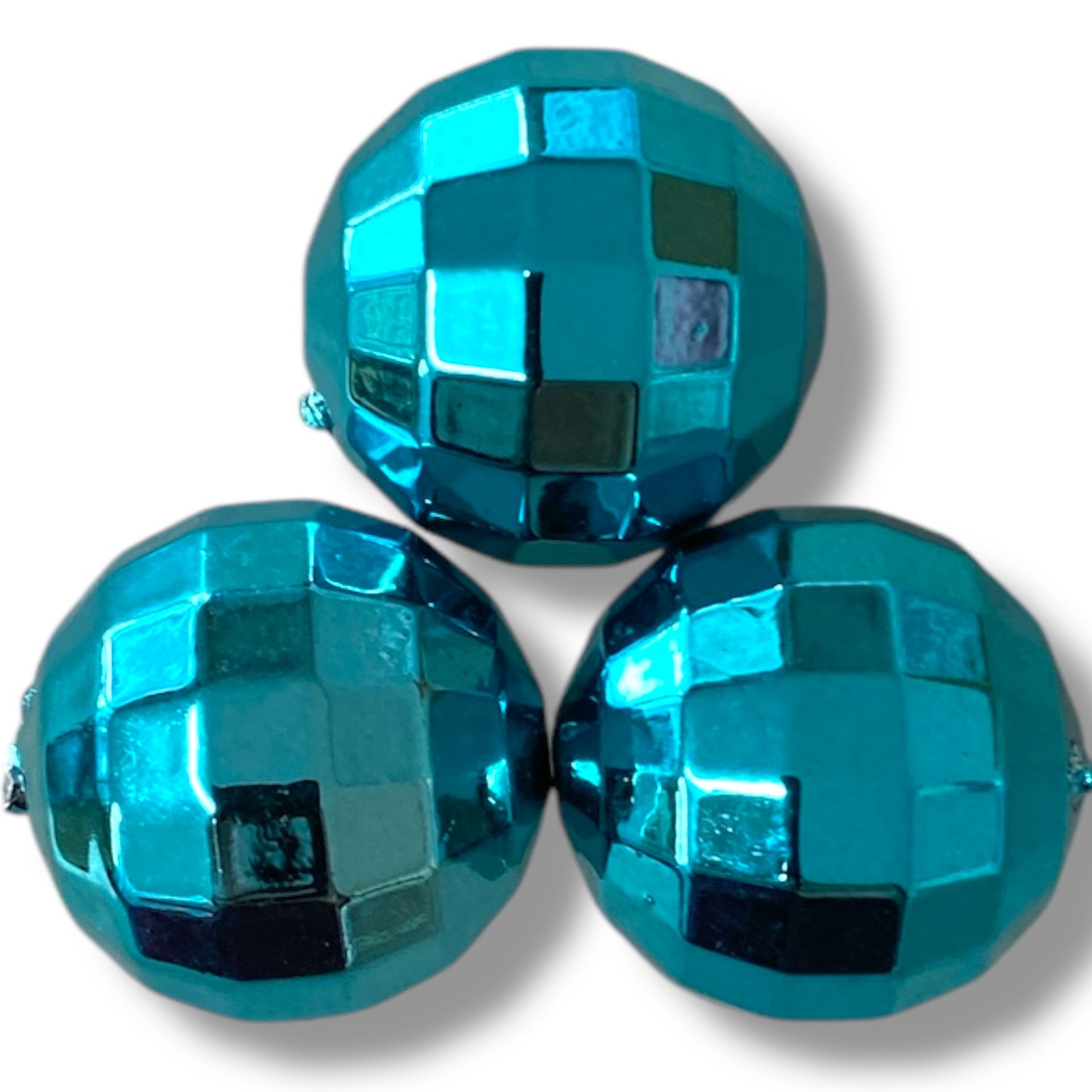 W521- 20mm "Aqua UV Disco Ball" Acrylic Bead (1 Count)