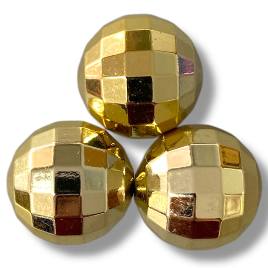 W524- 20mm "Gold UV Disco Ball" Acrylic Bead (1 Count)