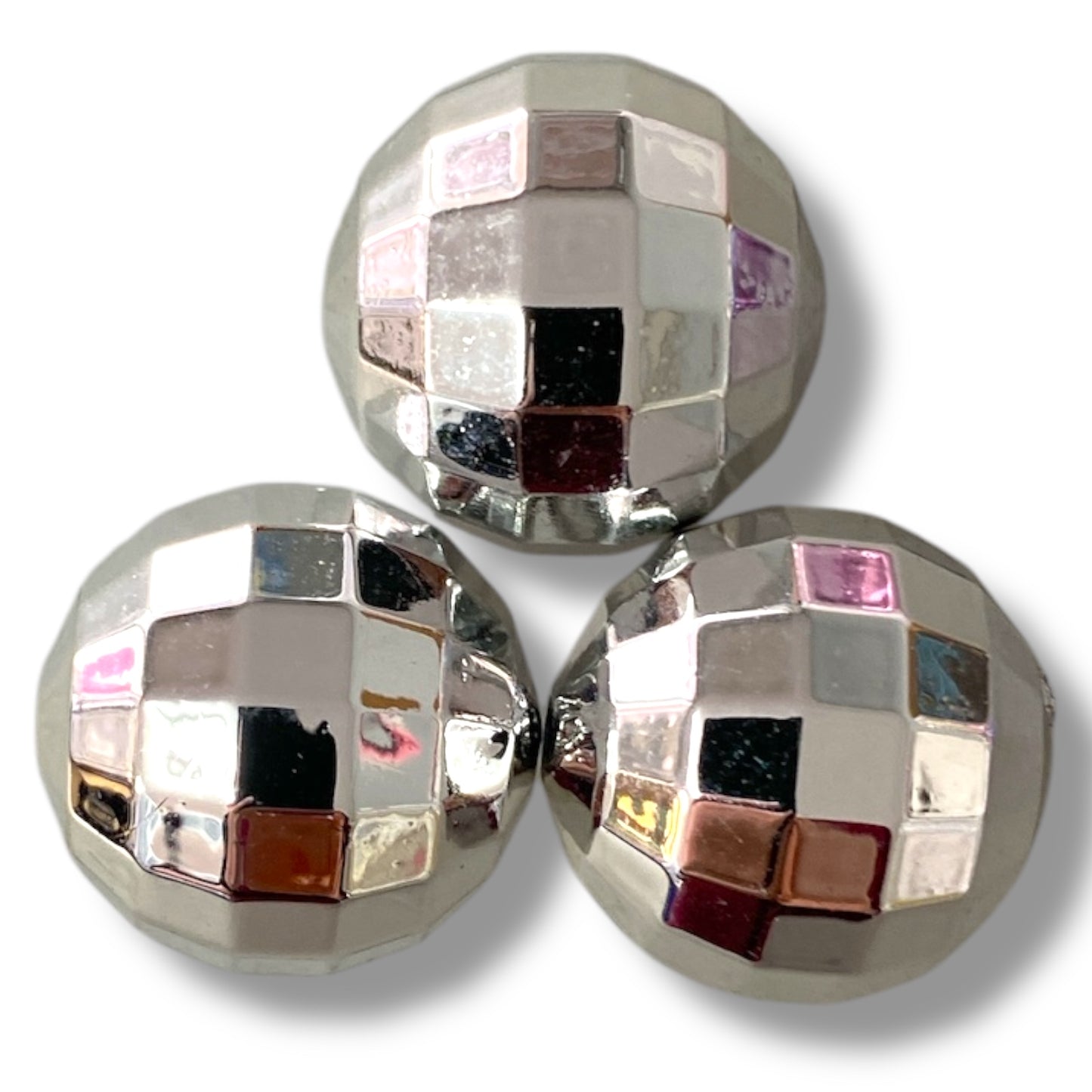 W525- 20mm "Silver UV Disco Ball" Acrylic Bead (1 Count)