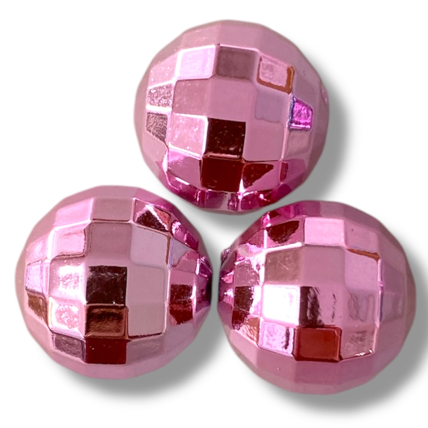 W526- 20mm "Lt. Pink UV Disco Ball" Acrylic Bead (1 Count)