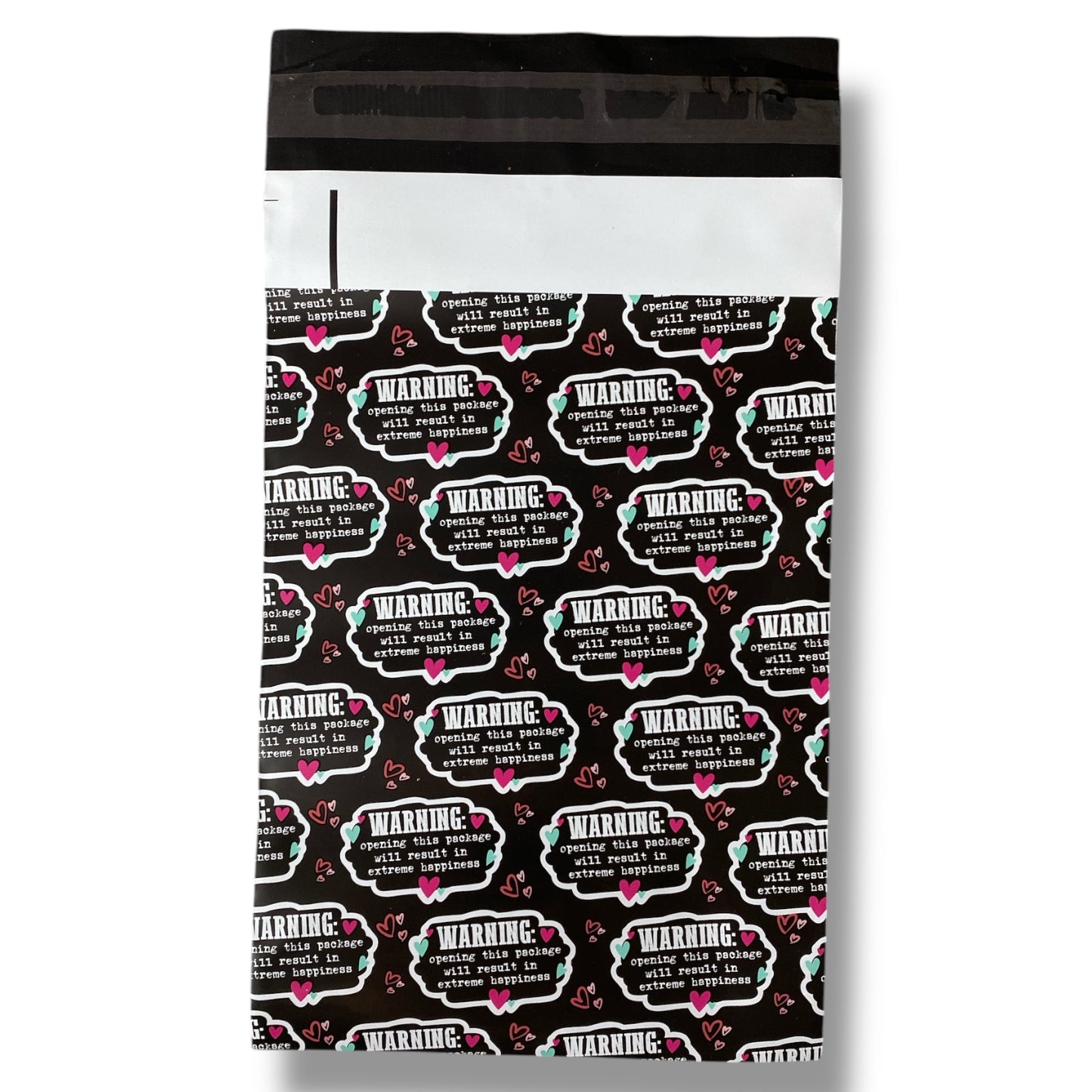 "Warning: Opening This Package Will Result In Extreme Happiness" 6"x9" Poly Mail Bags - (10 Count)