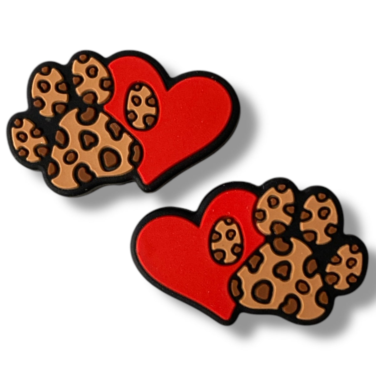 X316 - "Paw / Heart" Silicone Focal Bead (1 Count)