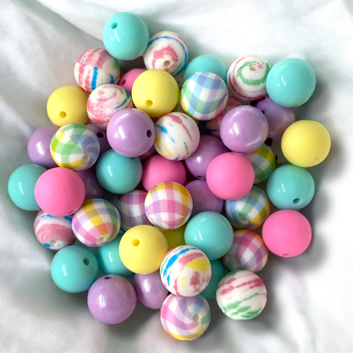 CK- 13 -  15mm Pastel 50 Count Mixed Pack Silicone  Beads