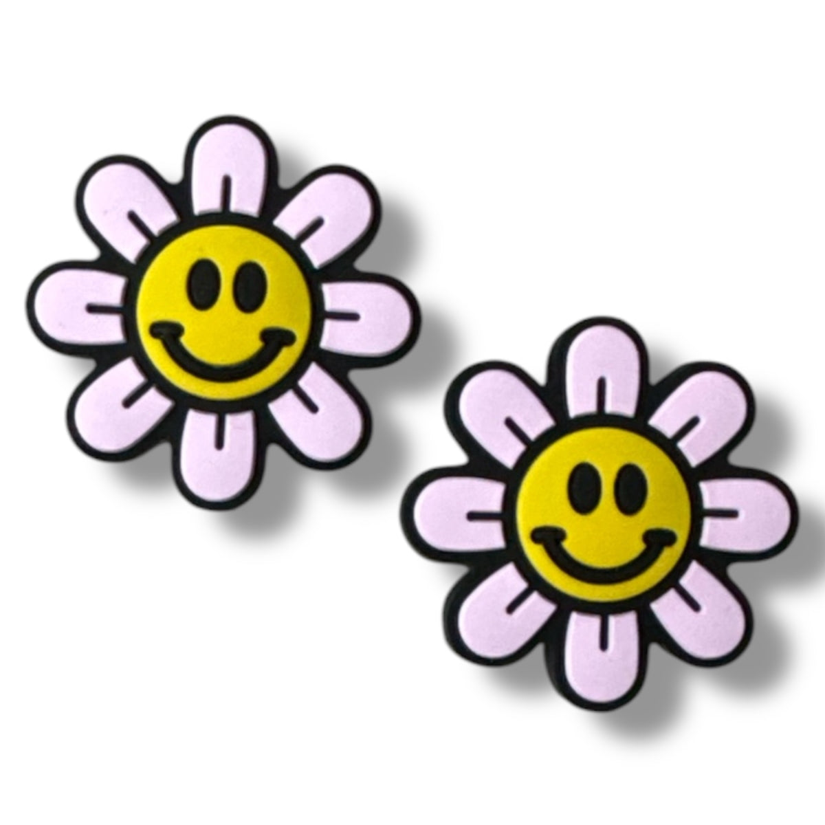T115- "Lavender Happy Flower" Focal (1 Count) Bead Silicone