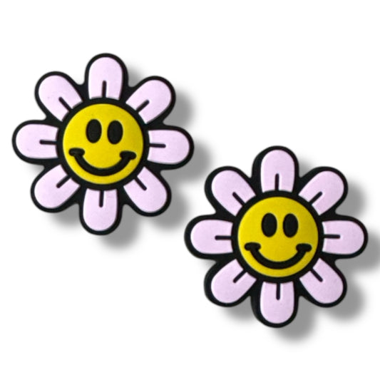 T115- "Lavender Happy Flower" Focal (1 Count) Bead Silicone
