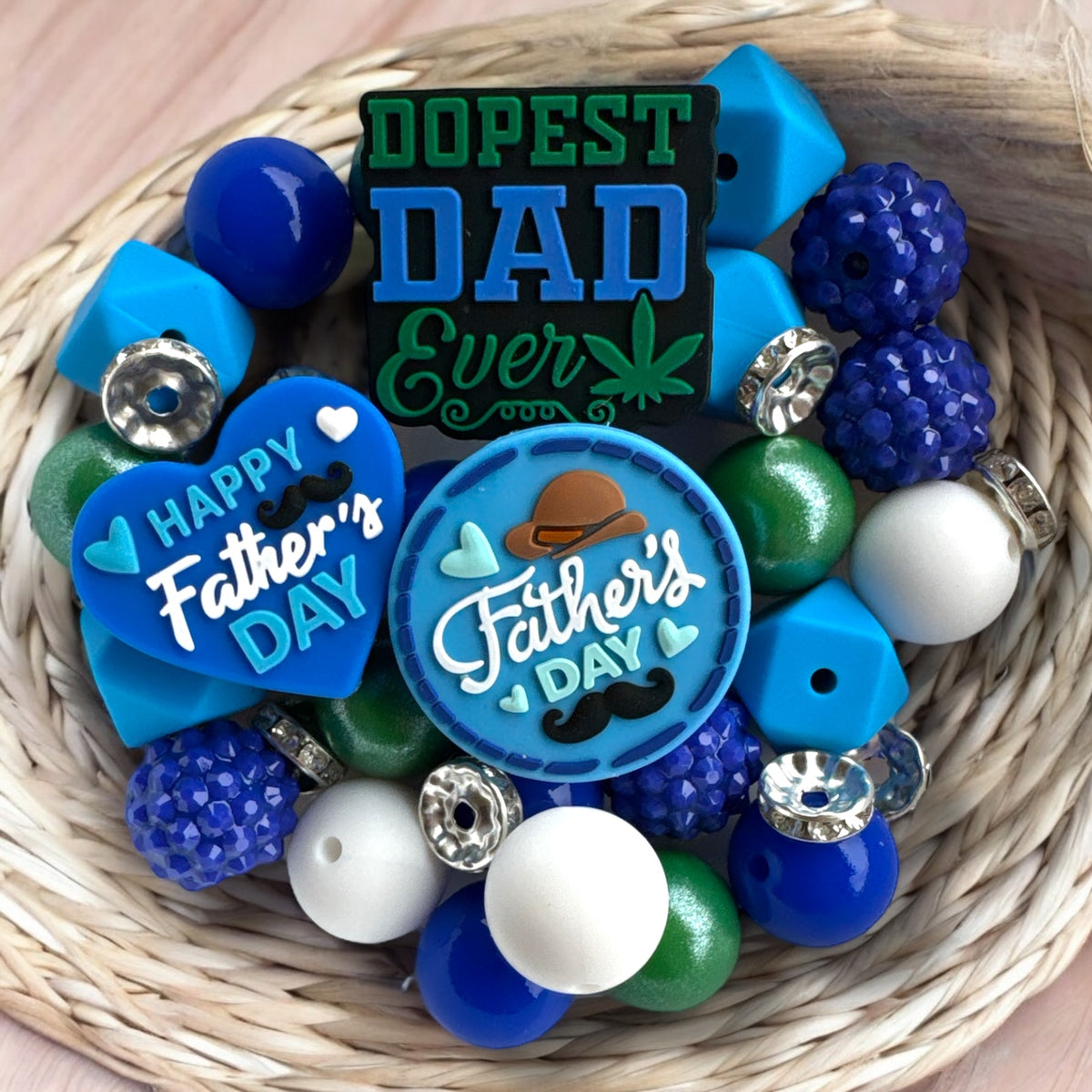 CK- 87 - 🧢 Father's Day – 33 Pc Bead Set with Bling💙