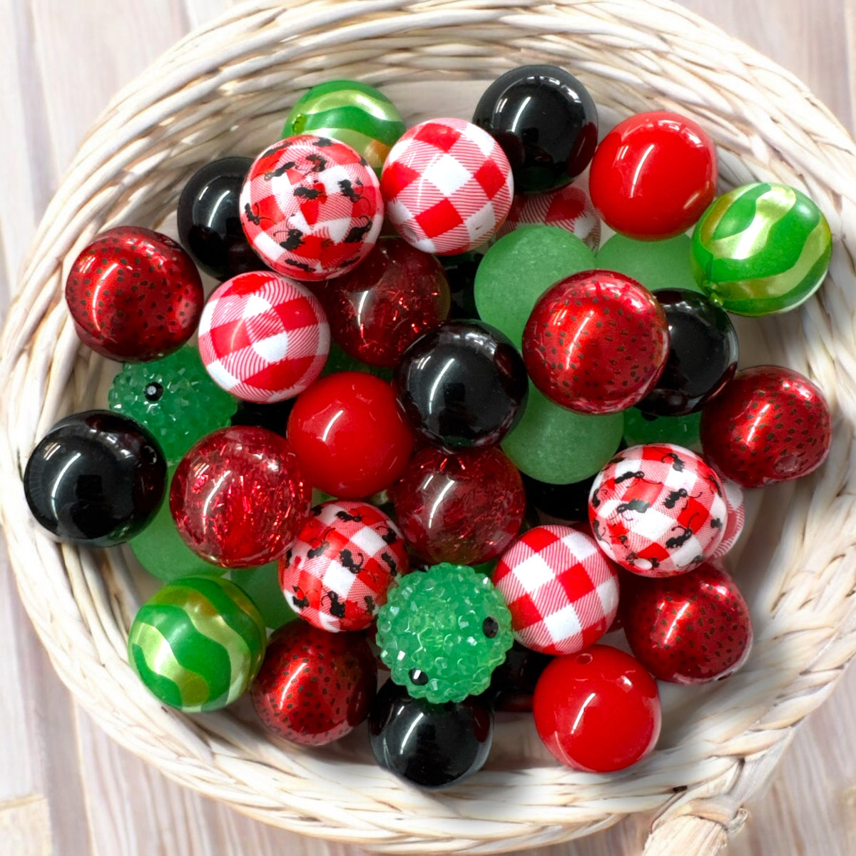 CK- 72 -  🍉 Watermelon Picnic – 50 Count Acrylic Bead Pack 🍉
