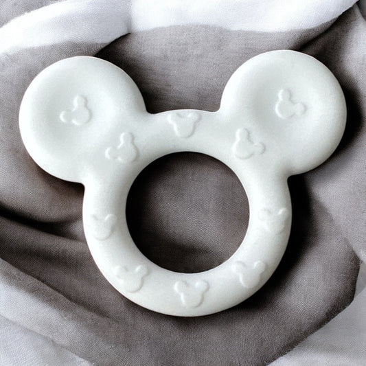 X388- "White Mouse"  (1 Count) Teether/Pendant Silicone