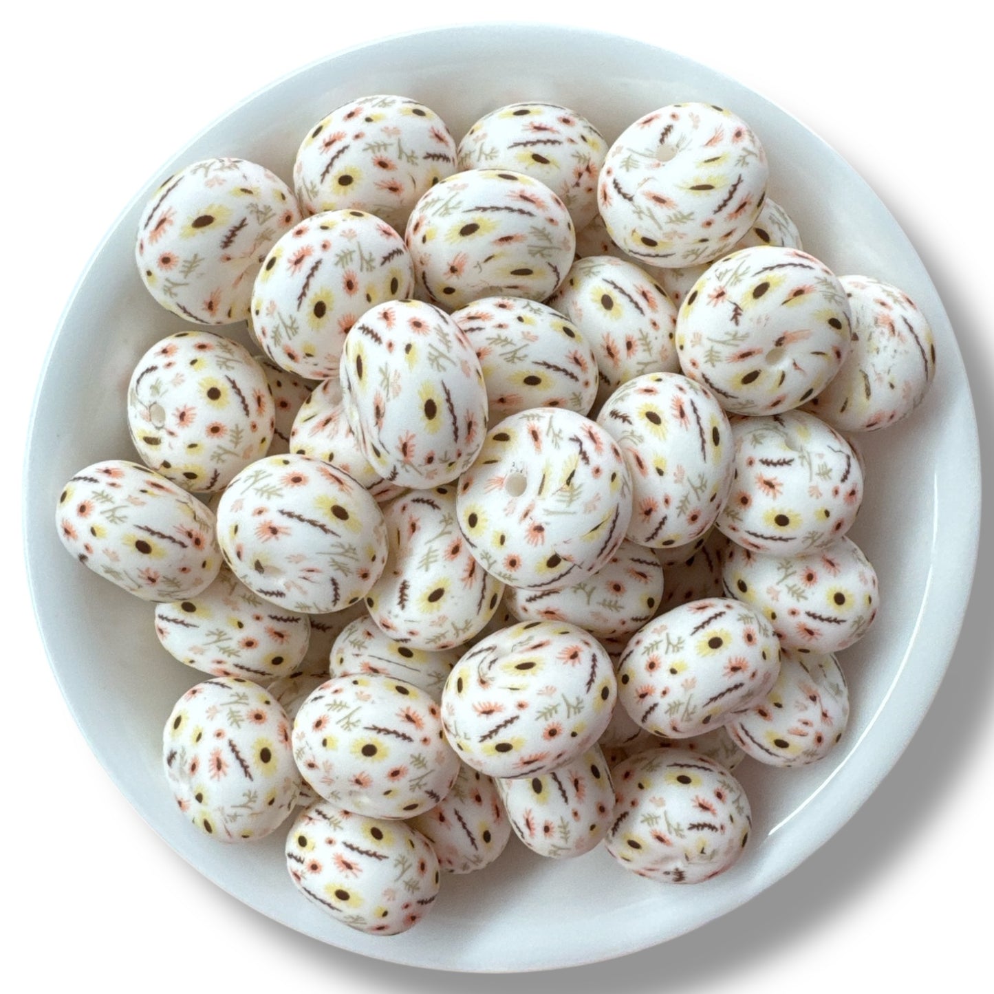 #798- 23*15mm "Sunflower" Abacus Pattern Silicone Beads