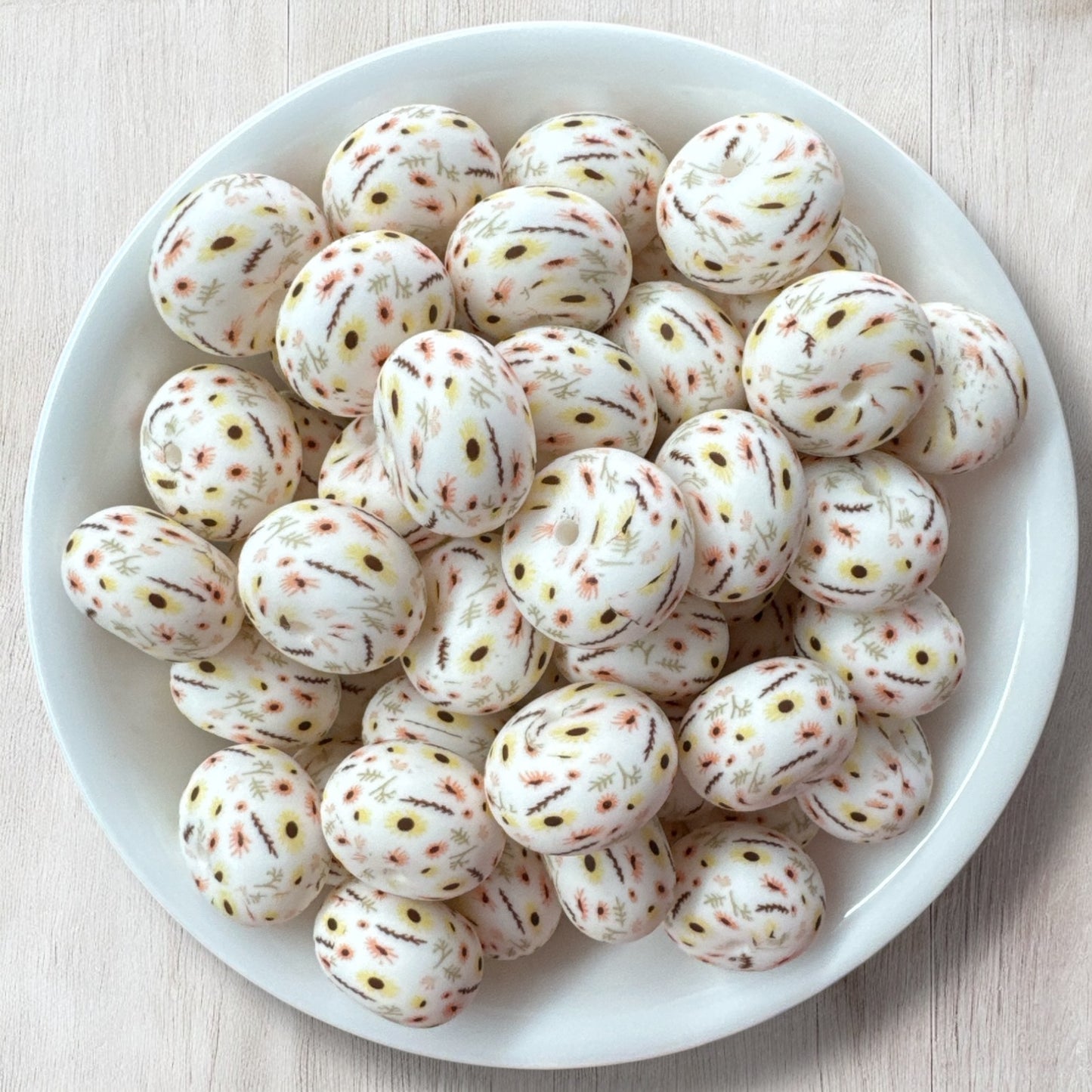 #798- 23*15mm "Sunflower" Abacus Pattern Silicone Beads