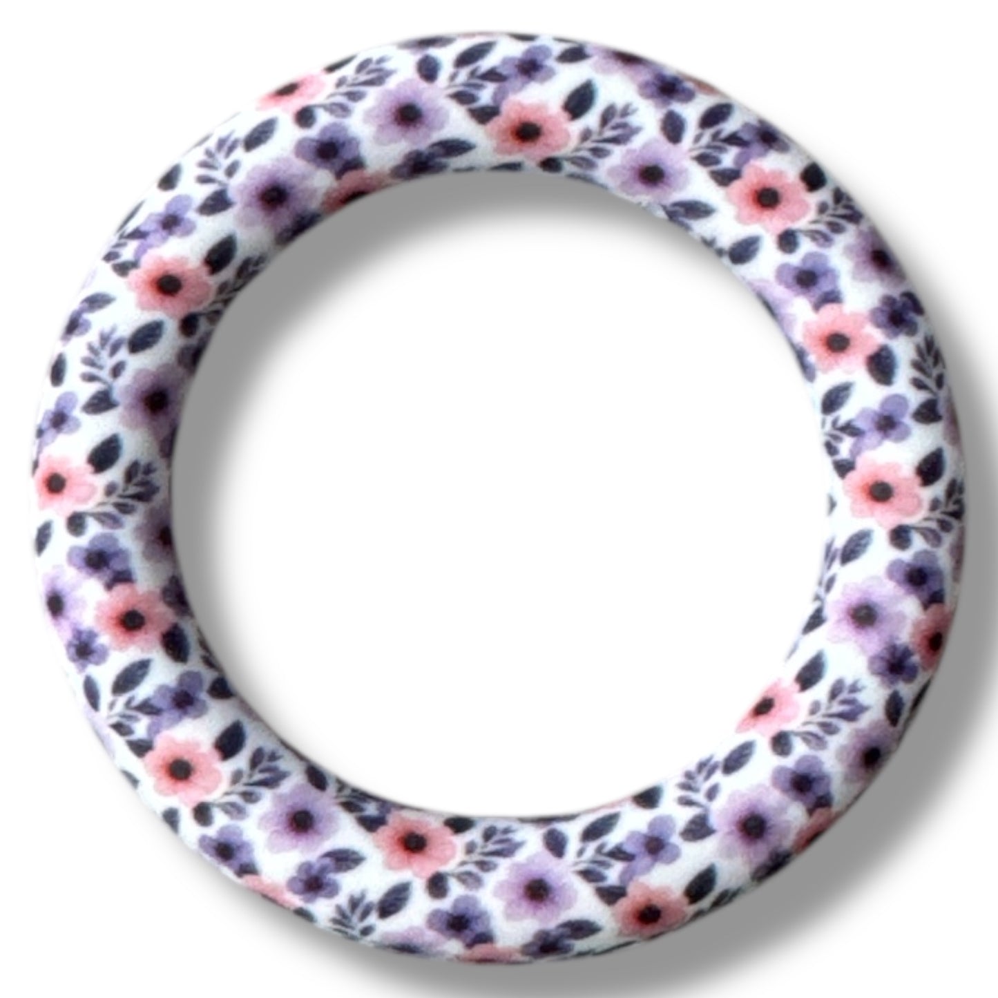 Q- A27-  65mm "Purple Floral" Silicone Ring