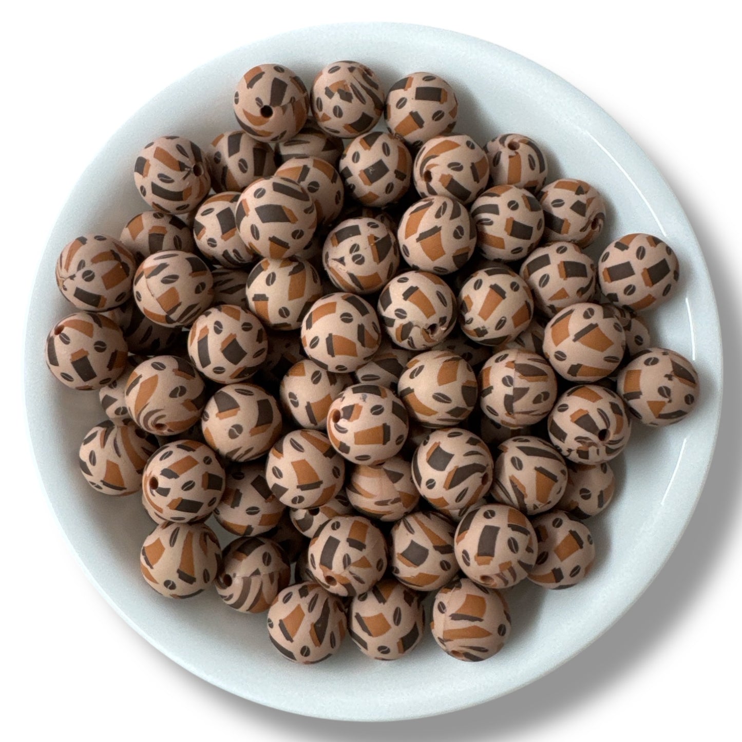 #739 - 15mm "Coffee" Pattern Silicone Beads