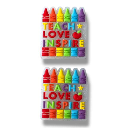 X301-  “Teach Love Inspire” Silicone Focal Bead (1 Count)