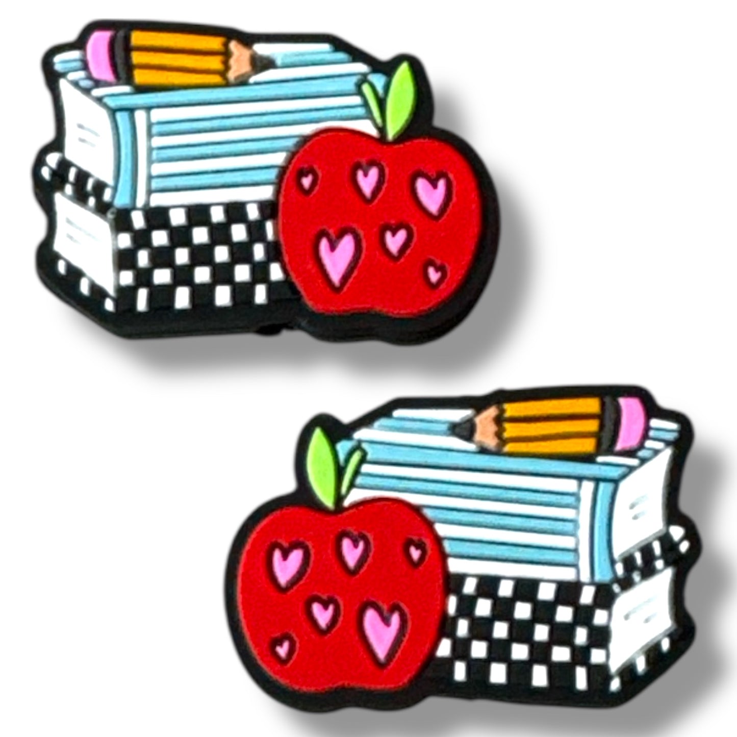 X290-  “Books & Apple” Silicone Focal Bead (1 Count)