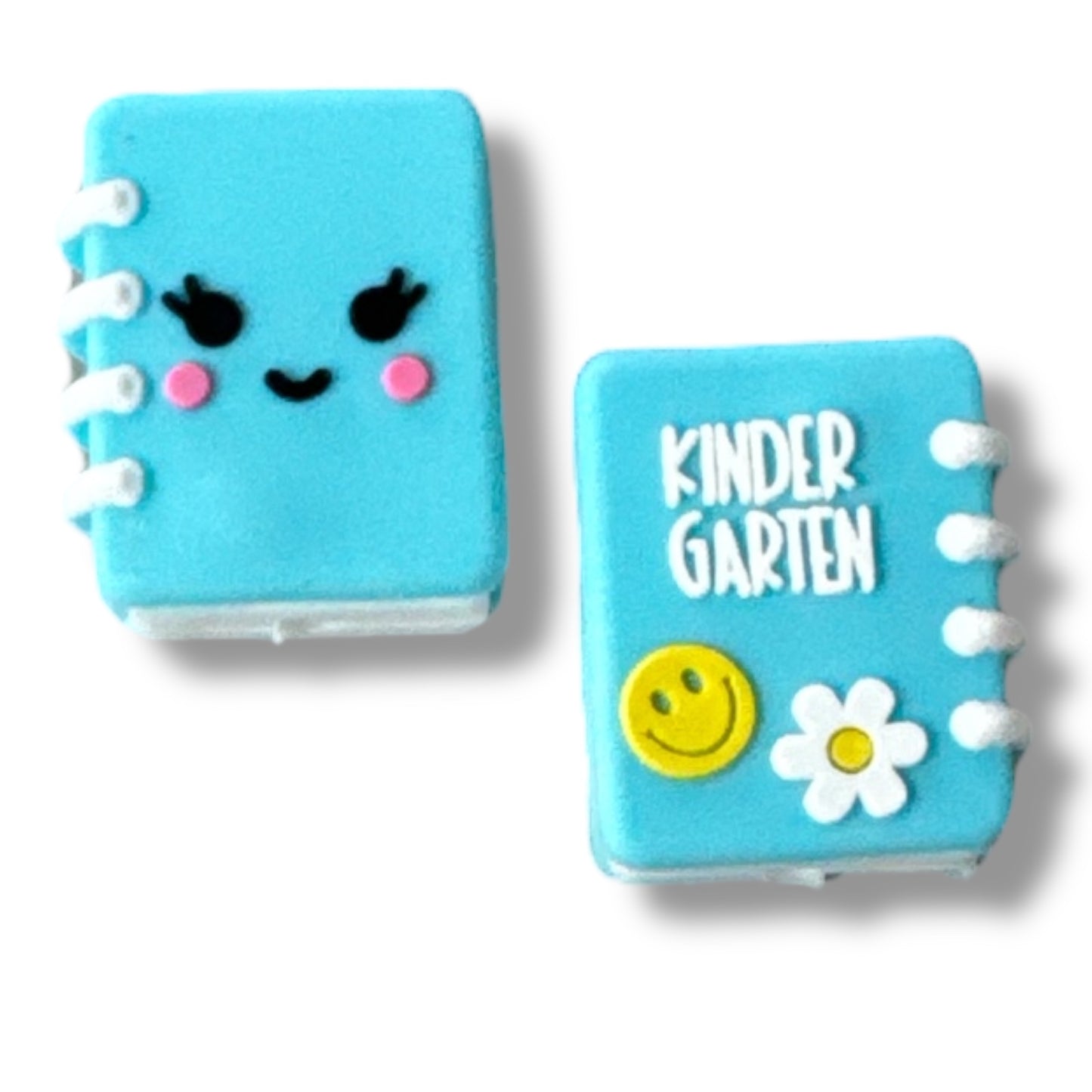 X288-  “3D Book- Kindergarten” Silicone Focal Bead (1 Count)