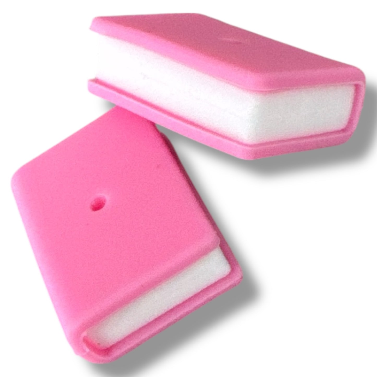 X292-  “3D Book - Pink” Silicone Focal Bead (1 Count)