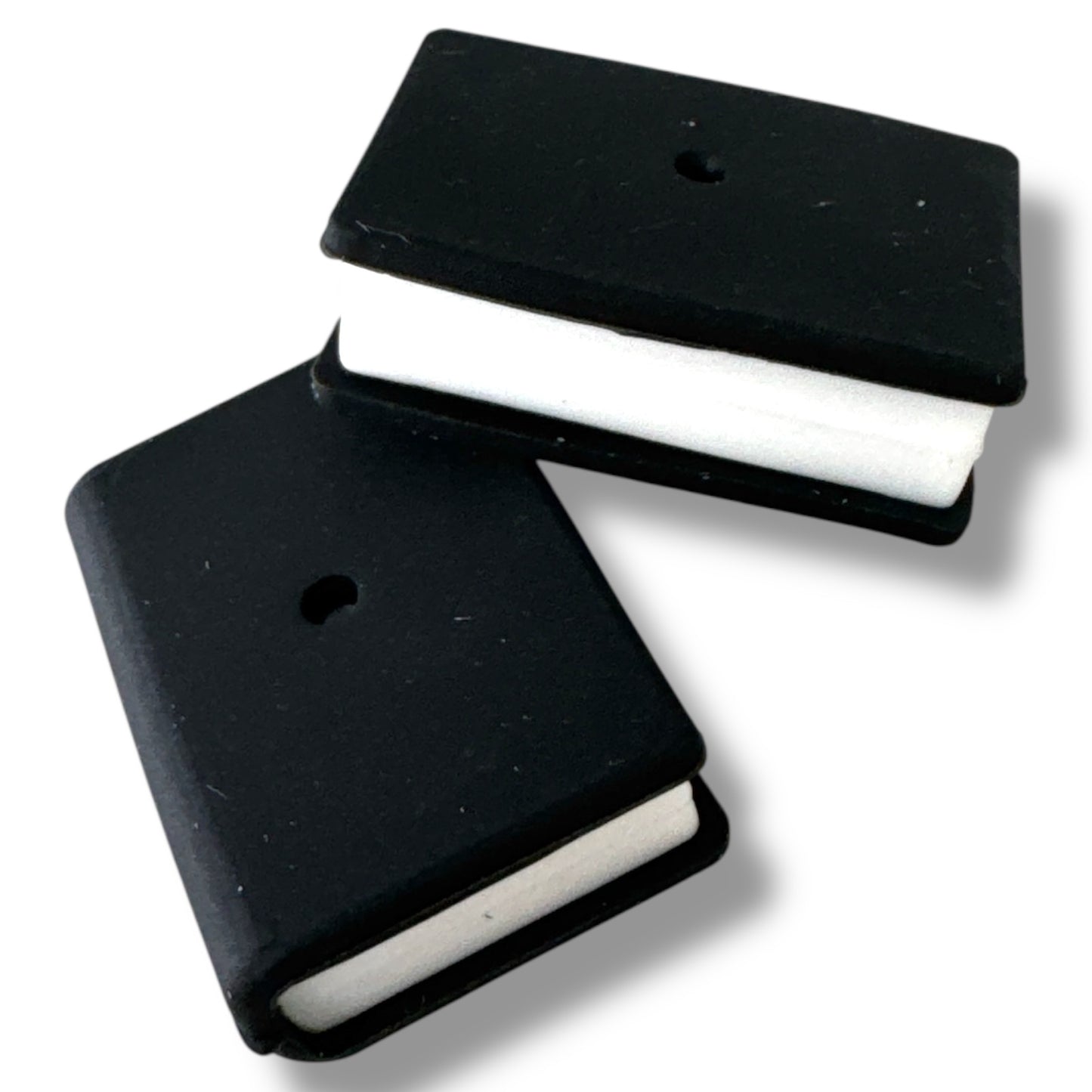 X296-  “3D Book - Black” Silicone Focal Bead (1 Count)