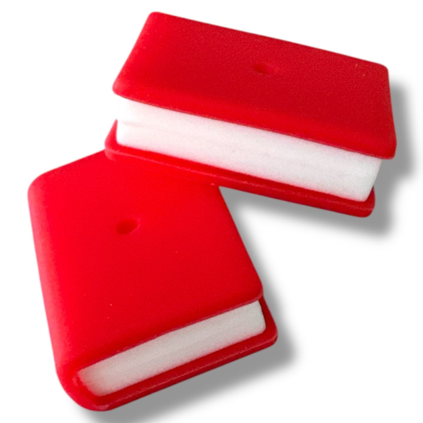 X299-  “3D Book - Red” Silicone Focal Bead (1 Count)