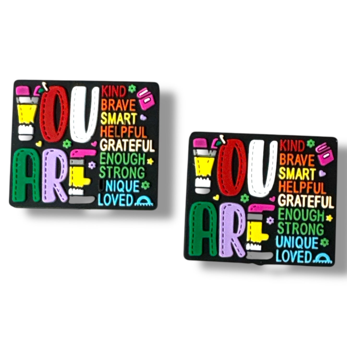 X358-  “You Are...” Silicone Focal Bead (1 Count)