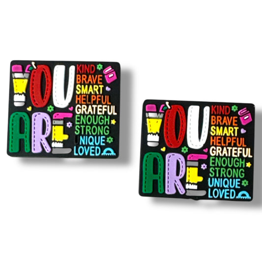 X358-  “You Are...” Silicone Focal Bead (1 Count)