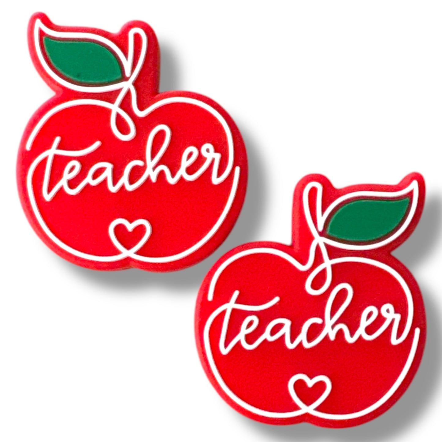X317-  “Teacher- Apple” Silicone Focal Bead (1 Count)