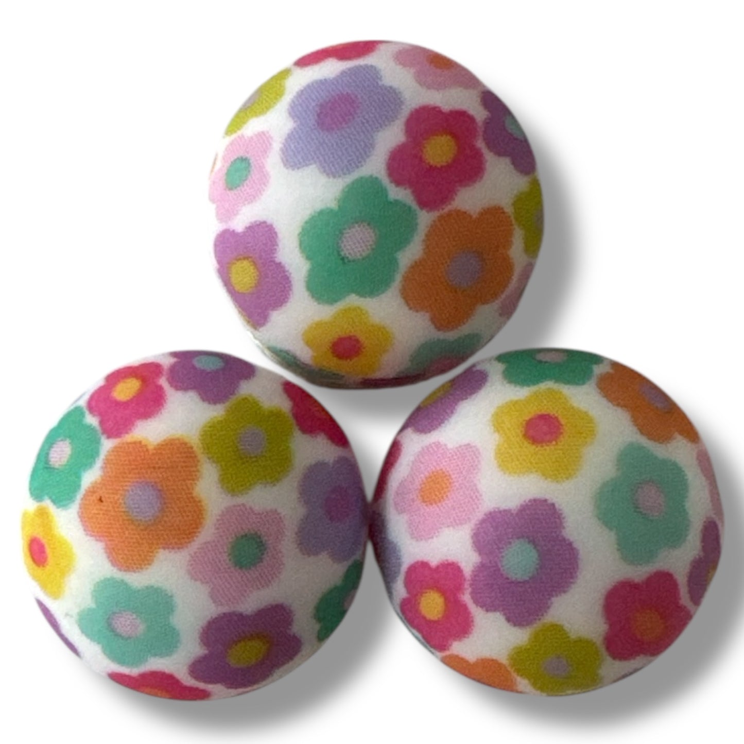 #712- 15mm "Happy Floral" Pattern Silicone Beads