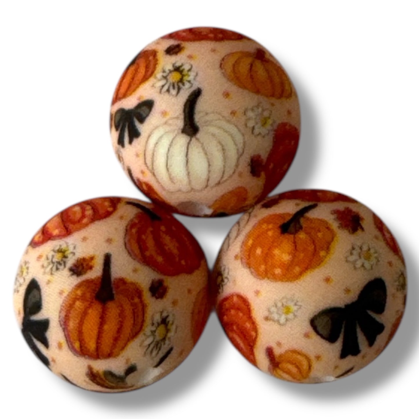 #702 - 15mm "Pumpkin Patch" Pattern Silicone Beads