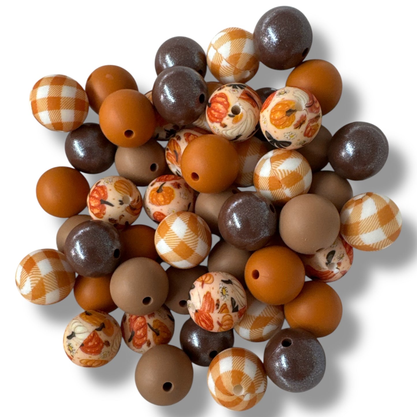 CK- 225-  15mm “Pumpkin Patch” 50 Count Mixed Pack Silicone  Beads