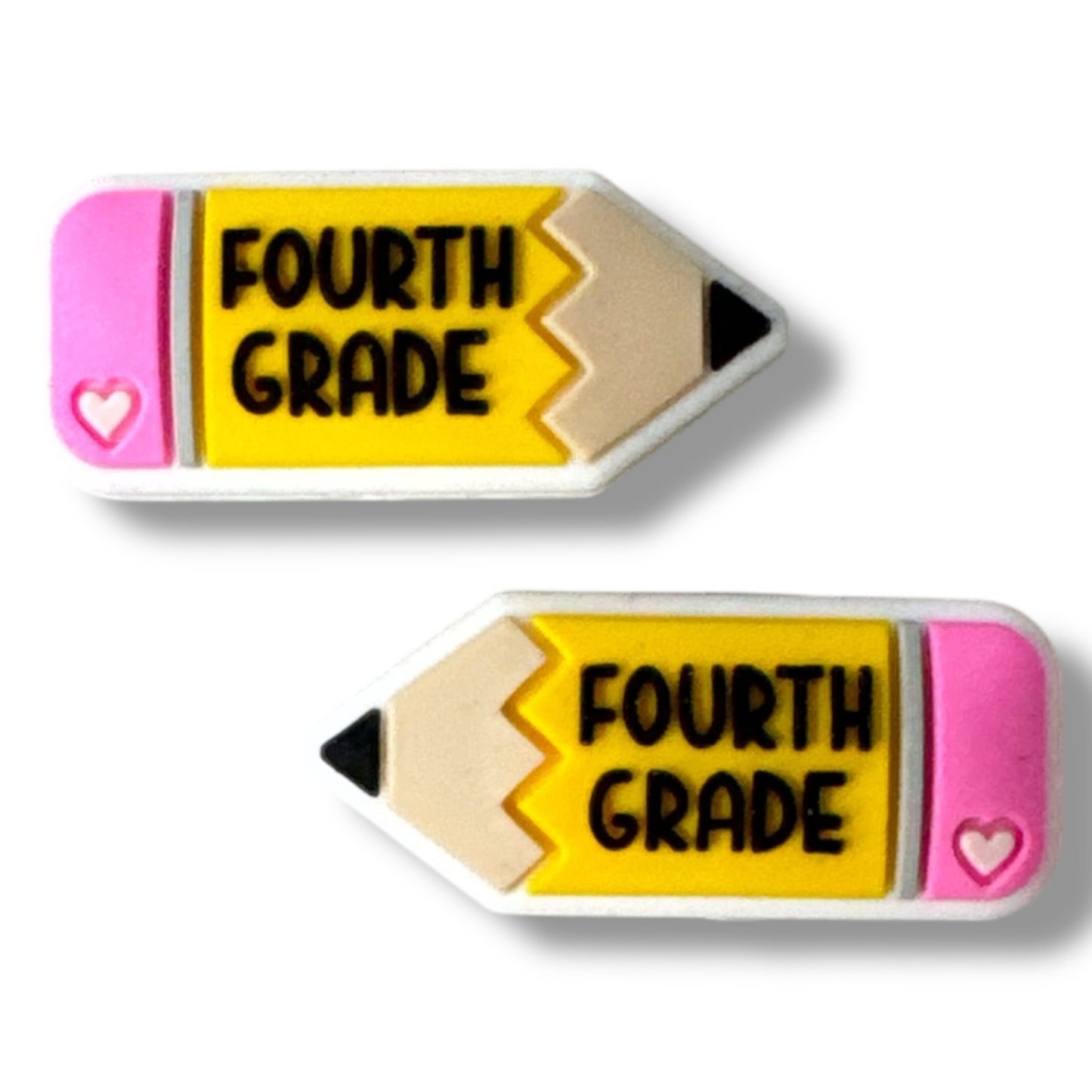 X343-  "Fourth Grade" Silicone Focal Bead  (1 Count)