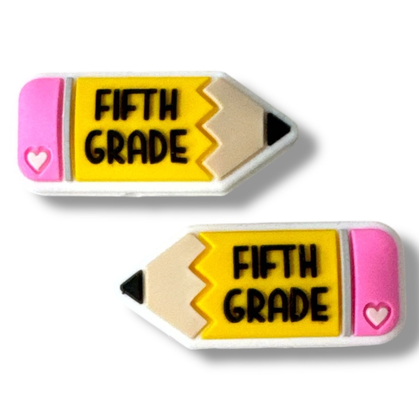 X344-  "Fifth Grade" Silicone Focal Bead  (1 Count)