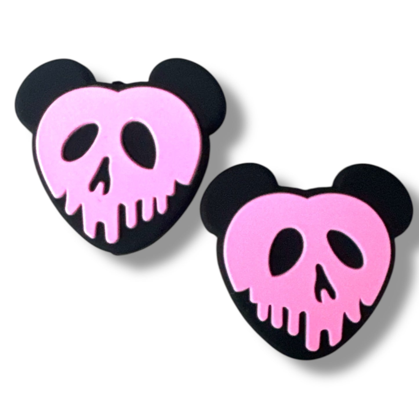 h834 - "Pink Poison Apple"  Silicone Focal Bead