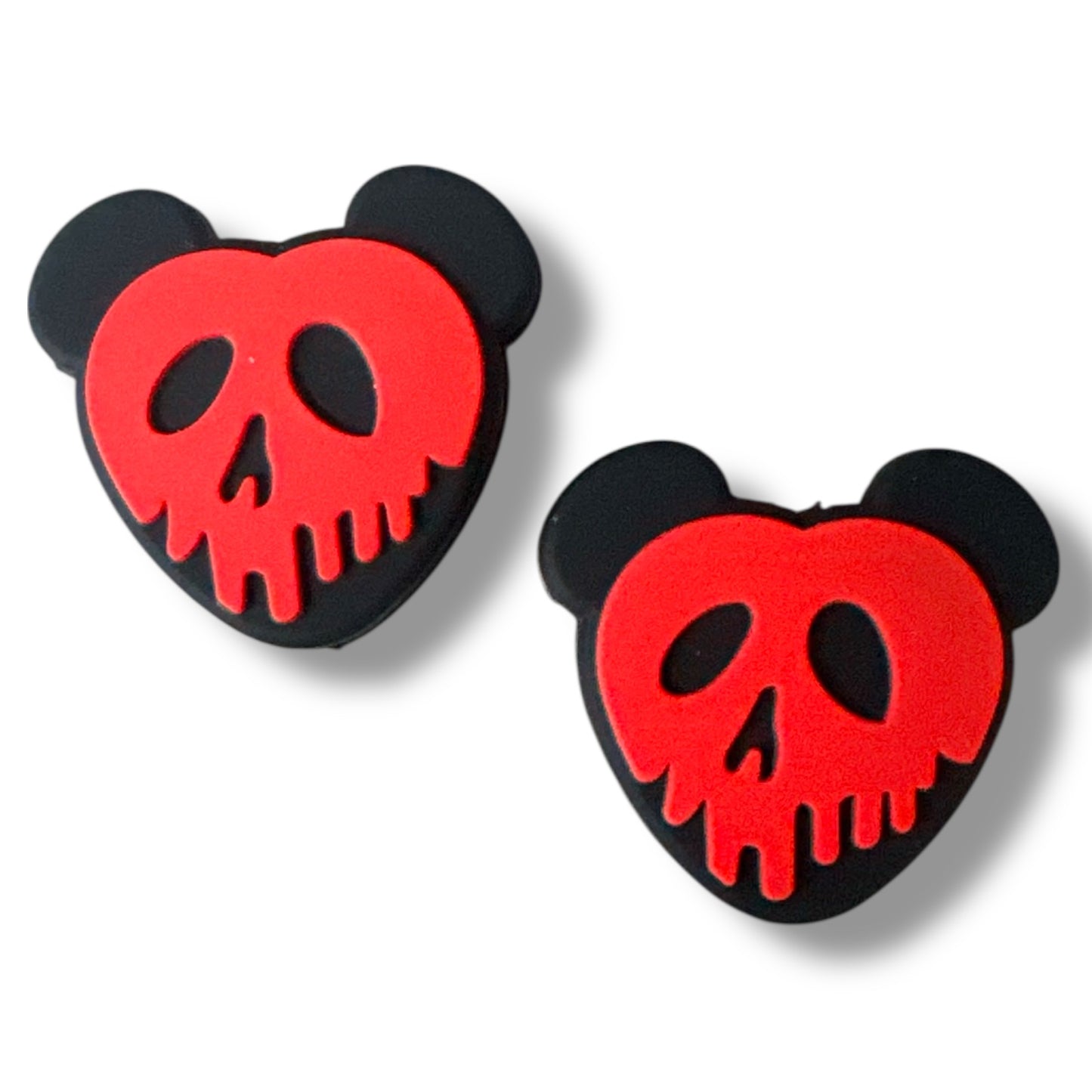 h833 - "Red Poison Apple"  Silicone Focal Bead