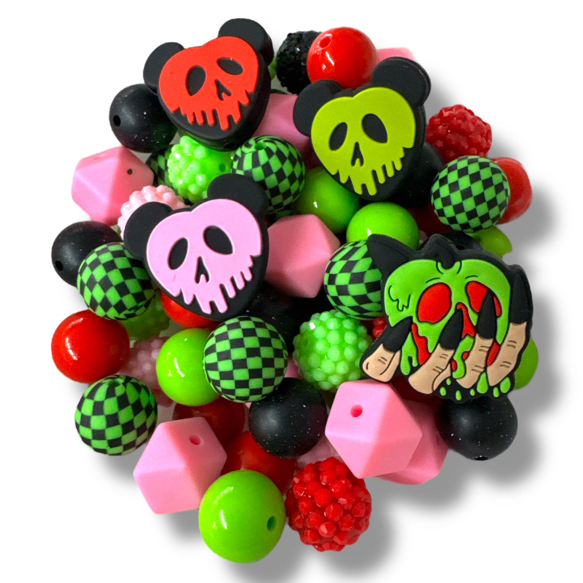 CK- 54-  🍎 15mm “Poison Apple” 74 Count Mixed Pack Beads  🍎