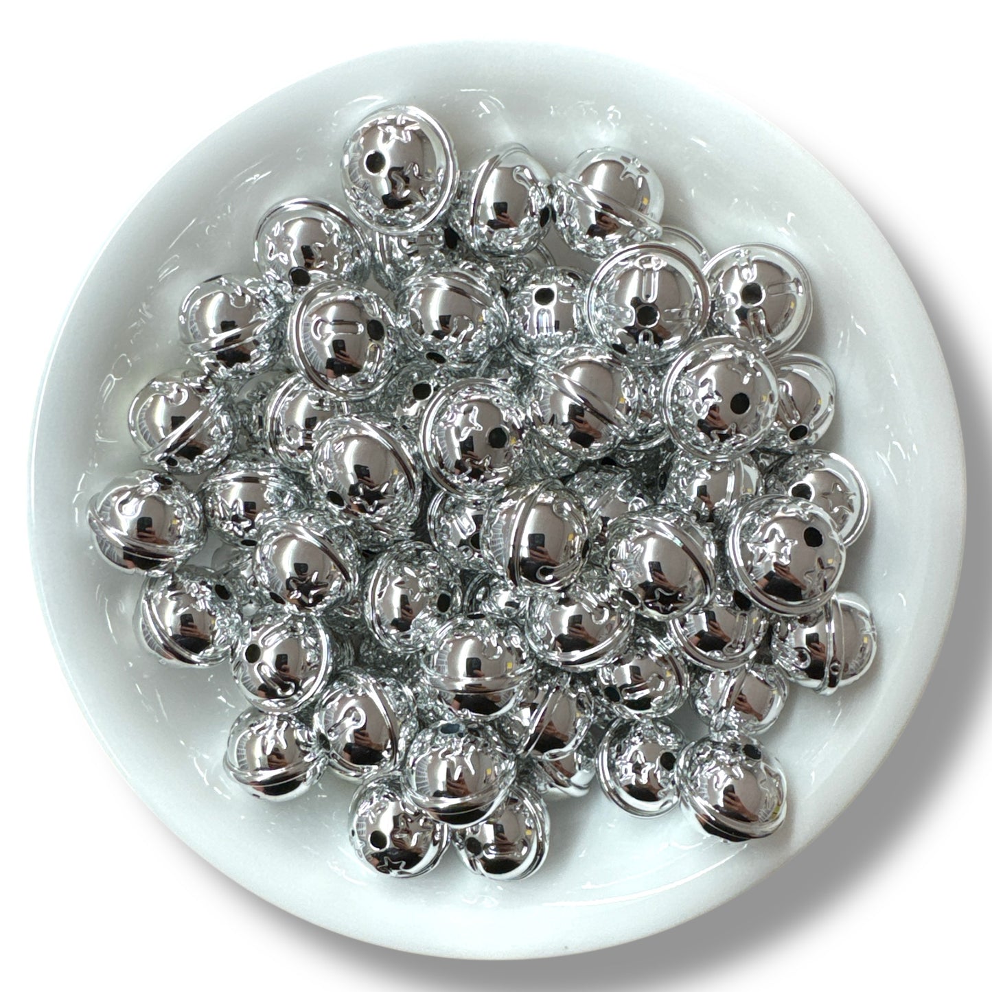 X198 - 16mm "Silver Plastic Jingle Bells" *doesn't jingle