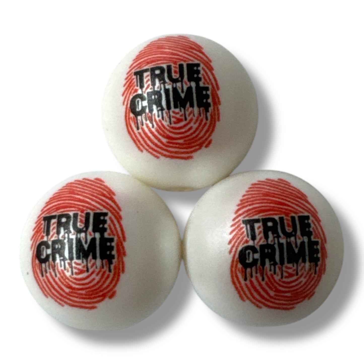 #152- 20mm "True Crime" Printed Acrylic Pearl Bead (1 Count)