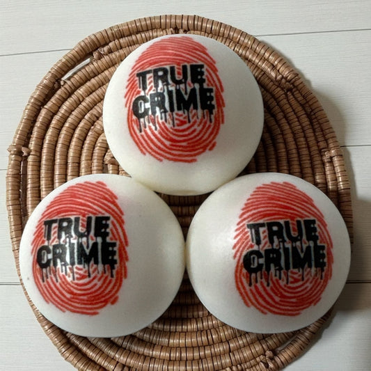 #152- 20mm "True Crime" Printed Acrylic Pearl Bead (1 Count)