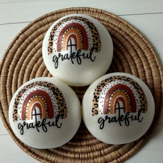 #151- 20mm "Grateful" Printed Acrylic Pearl Bead