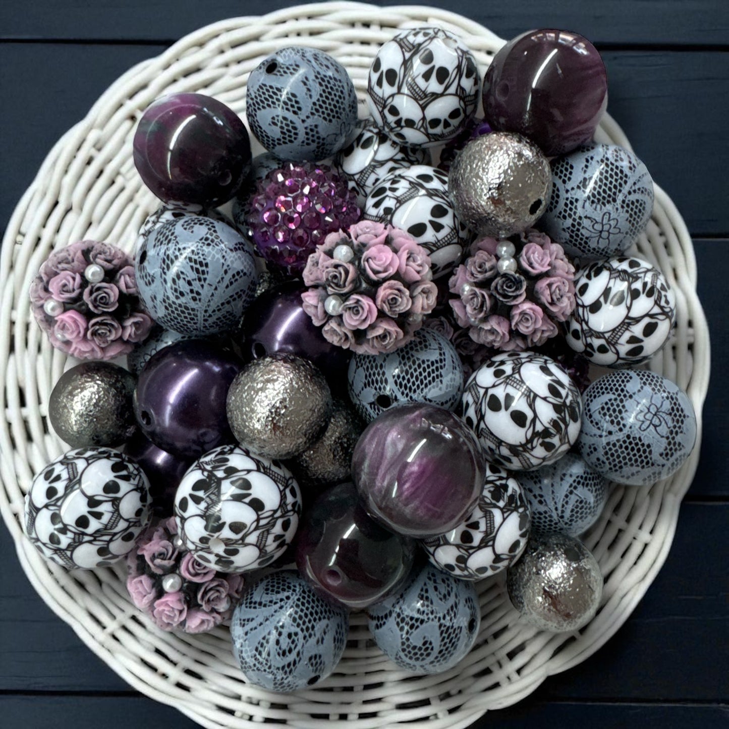 CK-98-  20mm "Smokey Skull" (50 Count) Bead Pack (The Amber Collection)