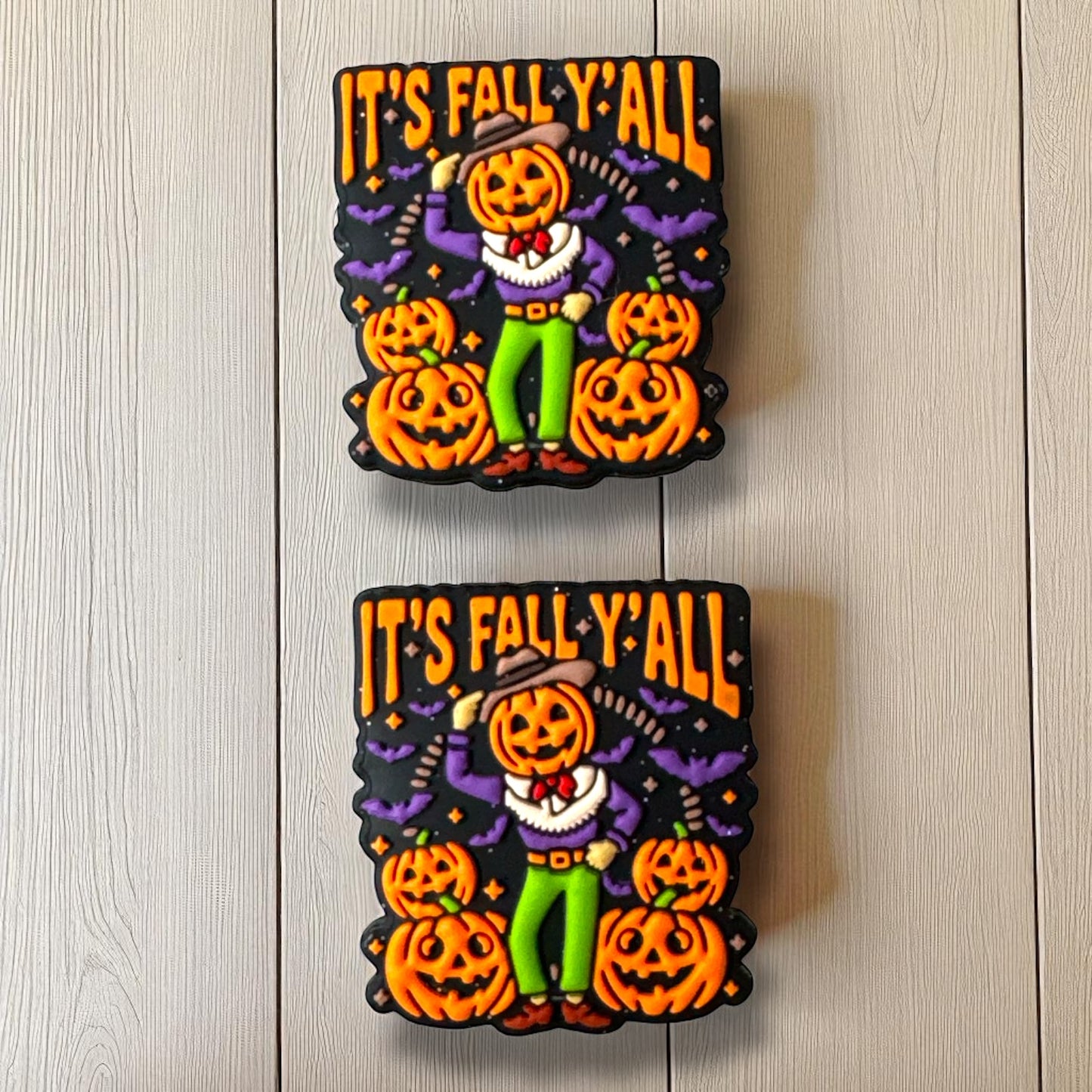 h957- "It's Fall Y'All" Silicone Focal Bead