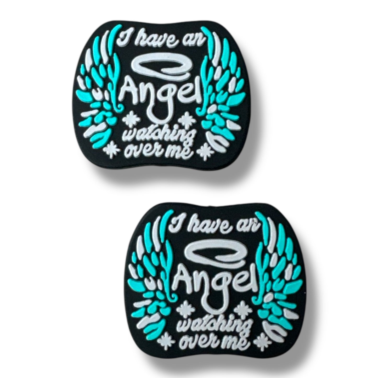 T94- "I Have An Angel Watching Over Me" Silicone Focal Bead