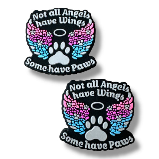 T103- "Not All Angels Have Wings / Some Have Paws" Silicone Focal Bead